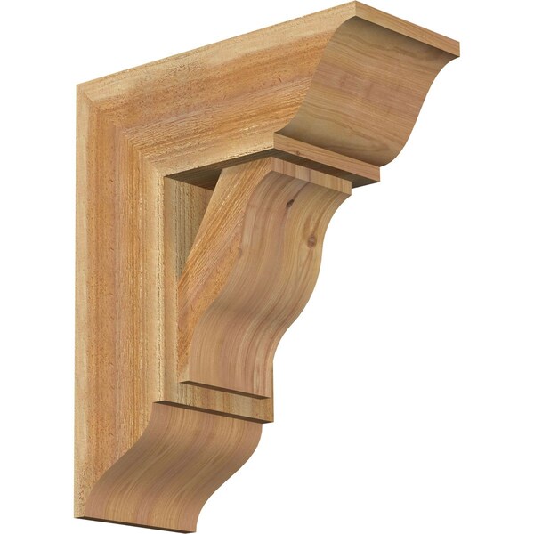 Ekena Millwork Funston Traditional Rough Sawn Bracket w/ Offset Brace, Western Red Cedar, 8"W x 18"D x 22"H BKT0806X18X22FST01RWR - main